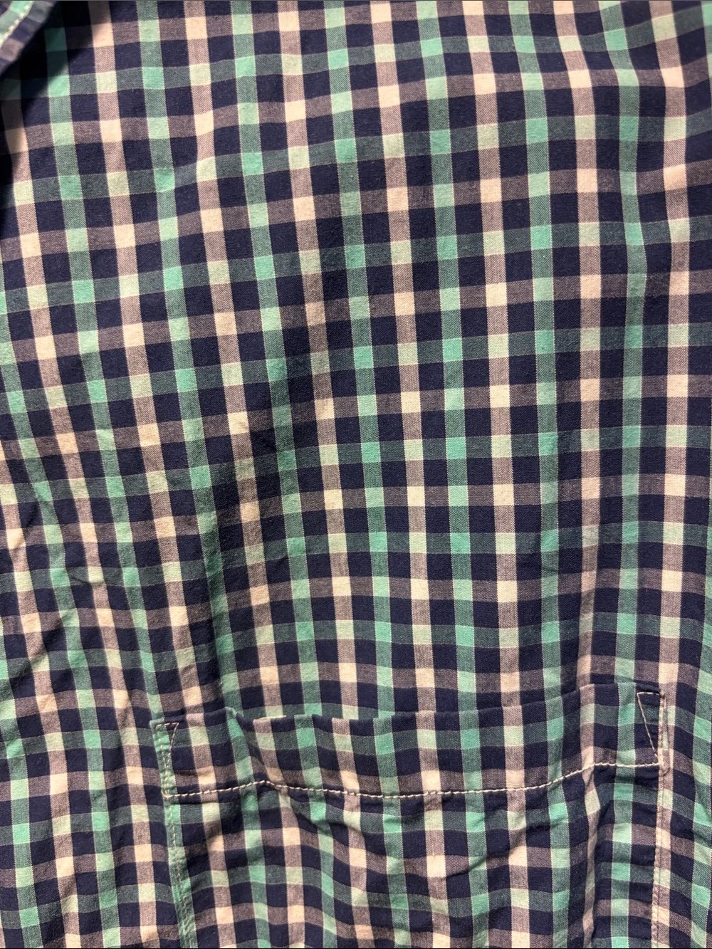 Banana Republic Green & Blue Gingham Button-Down Shirt